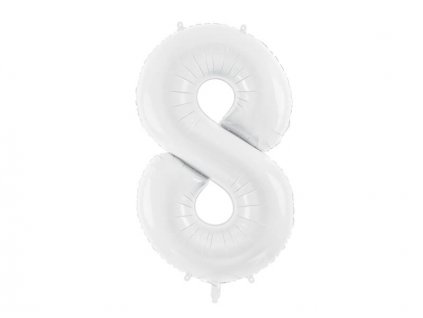 Balónek číslo 8 v bílé barvě
