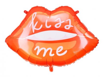 Fóliový balónek, rty s nápisem Kiss Me