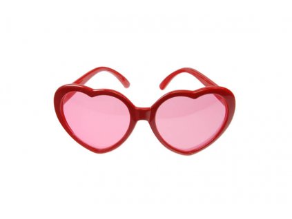 Brýle ve tvaru srdce, červená