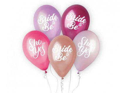 Prémiové lesklé balónky s nápisem Bride to Be na rozlučku se svobodou
