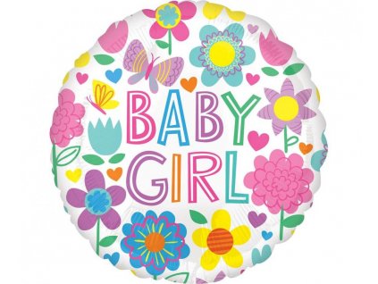 Fóliový balónek s nápisem Baby Girl