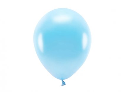Světle modrý ekologický nafukovací balónek, metalický