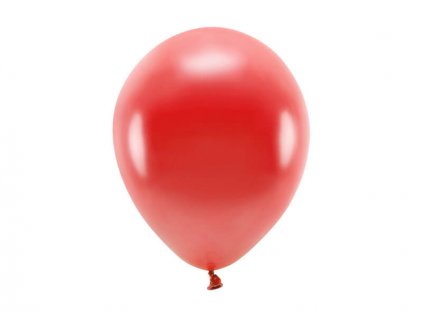 Červený ekologický nafukovací balónek, metalický