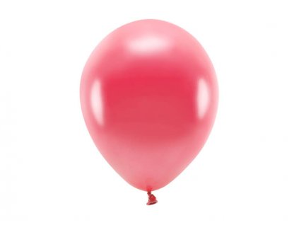 Světle červený ekologický nafukovací balónek, metalický