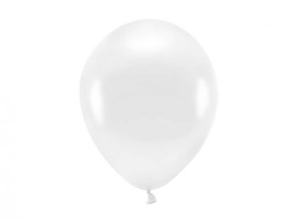 Bílý ekologický nafukovací balónek, metalický