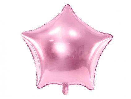 Nafukovací balónek fóliový ve tvaru hvězdy, světle růžová