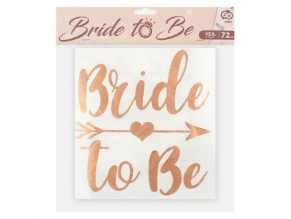 Závoj na rozlučku s nápisem Bride To Be