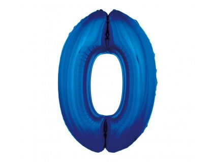 Fóliový balónek číslo 0 v modré barvě