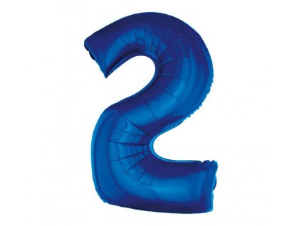 Fóliový balónek číslo 2 v modré barvě