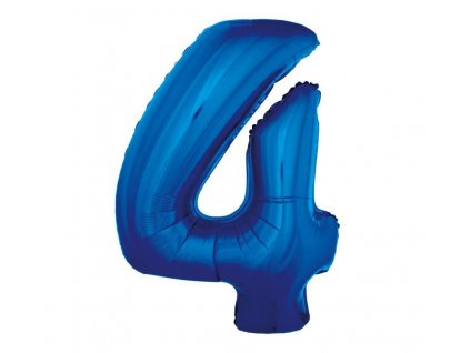 Fóliový balónek číslo 4 v modré barvě