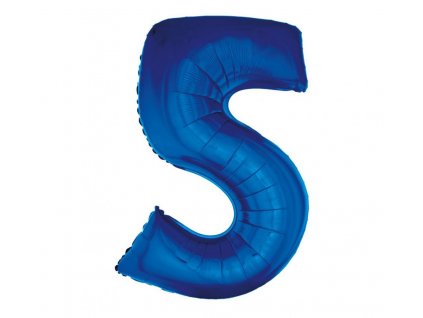 Fóliový balónek číslo 5 v modré barvě
