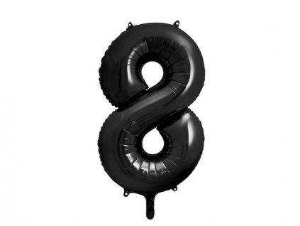 Fóliový balónek číslo 8 v černé barvě