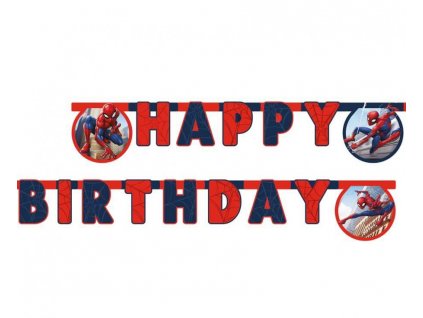 Banner s nápisem Happy Birthday - Spiderman