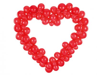 Balónková girlanda ve tvaru srdce v červené barvě