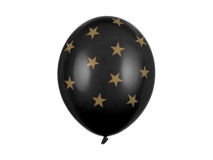 Černý balónek s potiskem hvězd