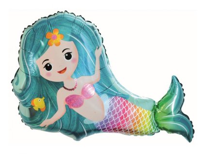 Fóliový balónek, mořská víla, mermaid, 66x47cm