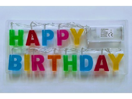 Světelná dekorace Happy Birthday, 13xLED