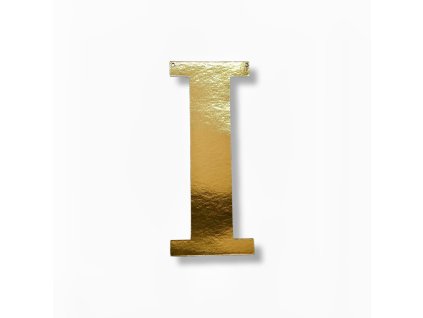 Papírové písmeno "I", zlaté metalické, 15-18cm