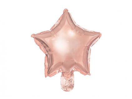 Fóliový balónek hvězda, růžově zlatá