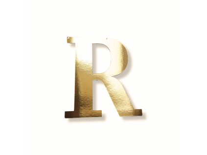 Papírové písmeno "R", zlaté metalické, 15-18cm