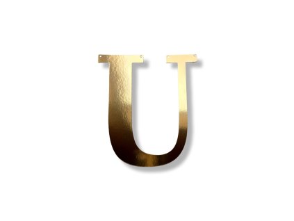 Papírové písmeno "U", zlaté metalické, 15-18cm