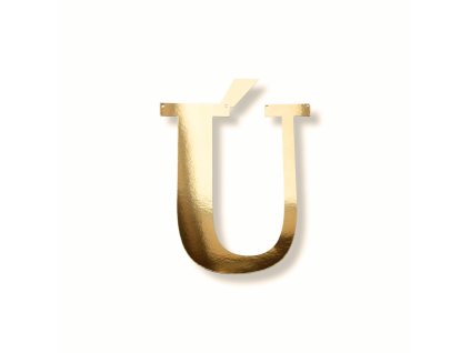 Papírové písmeno "Ú", zlaté metalické, 15-18cm