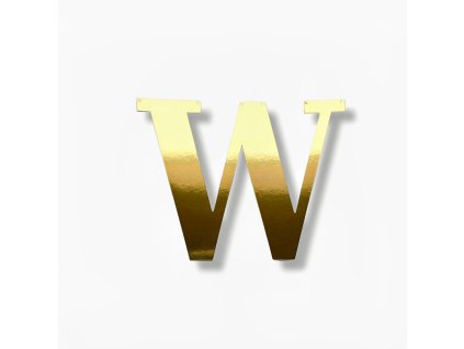 Papírové písmeno "W", zlaté metalické, 15-18cm