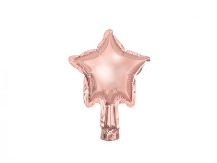 Fóliový balónek hvězda, růžově zlatá