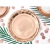 Růžově zlaté papírové talířky