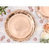 Růžově zlaté papírové talířky