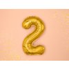 Balónky číslo, zlatá, 2
