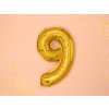 Balónky číslo, zlatá, 9