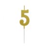 Zlatá svíčka na dort číslo 5