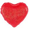 Fóliový balónek, srdce červené třpytivé holografické, 45cm