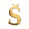 Papírové písmeno "Š", zlaté metalické, 15-18cm