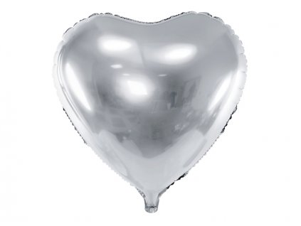 Balonek Srdce Stribrny