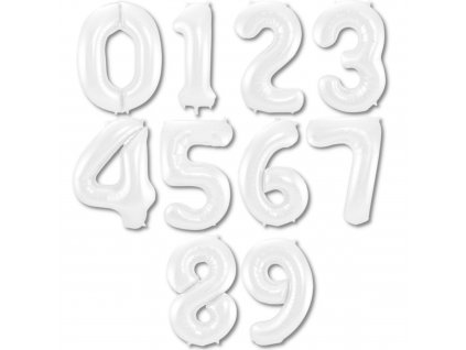 balonky bílá čísla