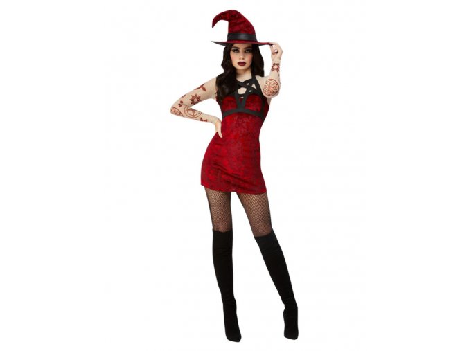 Dámský kostým Satanská čarodějnice (červená)SF11956