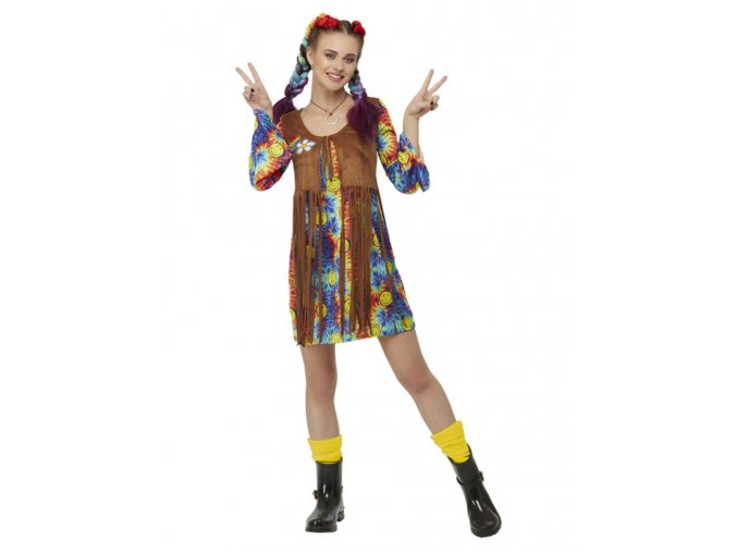 Dámský kostým hippies Smajlík