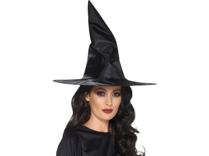 Čarodějnický klobouk černý lesklý