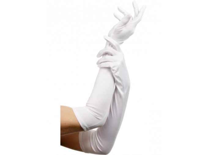 Dlouhé rukavice bílé