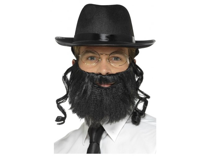 Sada Rabín (klobouk s vlasy, vousy a brýle)