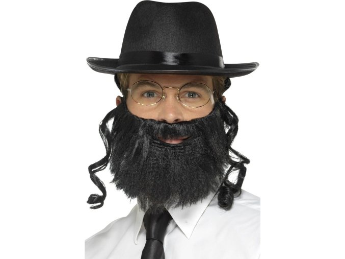 Sada Rabín (klobouk s vlasy, vousy a brýle)