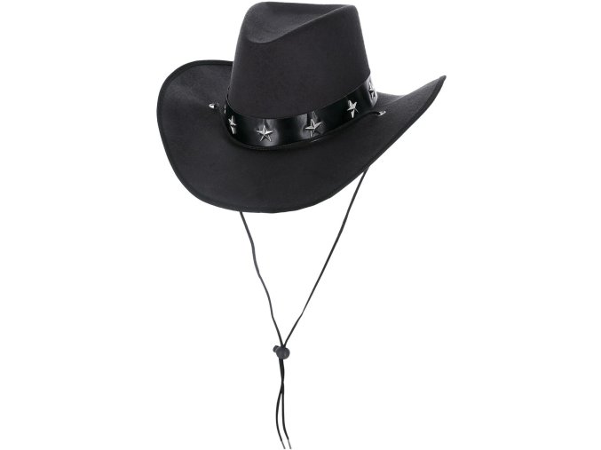 Kovbojský klobouk černý s hvězdami