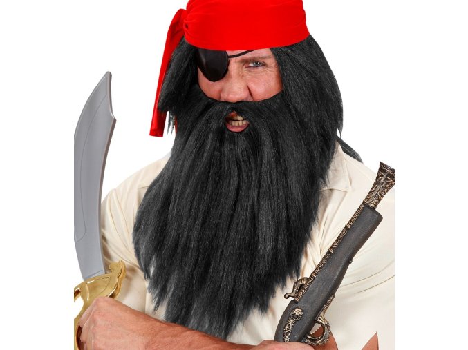 Černá paruka s vousy