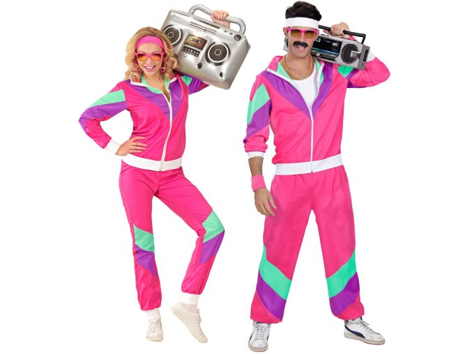 Retro šusťáková souprava 80's růžová