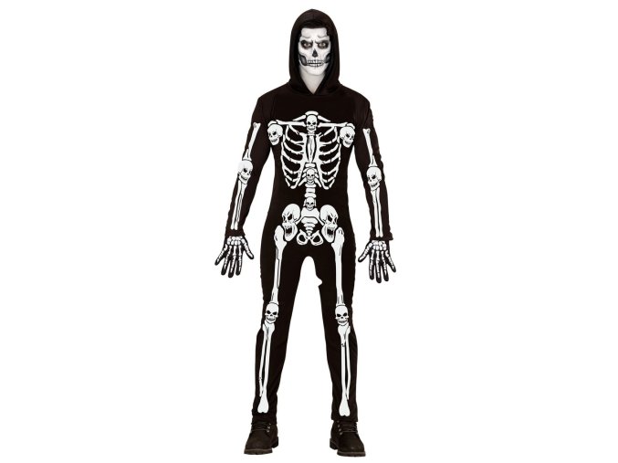 Skeleton kombinéza s kapucí