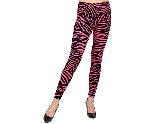 Růžové legíny zebra