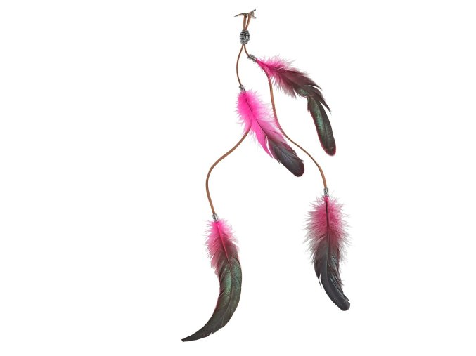 Klip do vlasů s růžovými peříčky