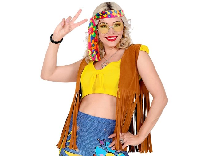 Hippies vesta s čelenkou
